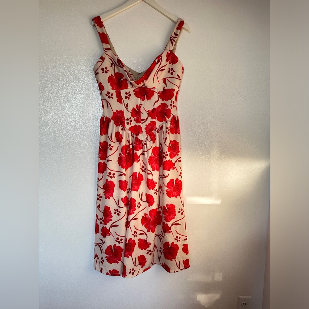 Floral waist corset midi dress